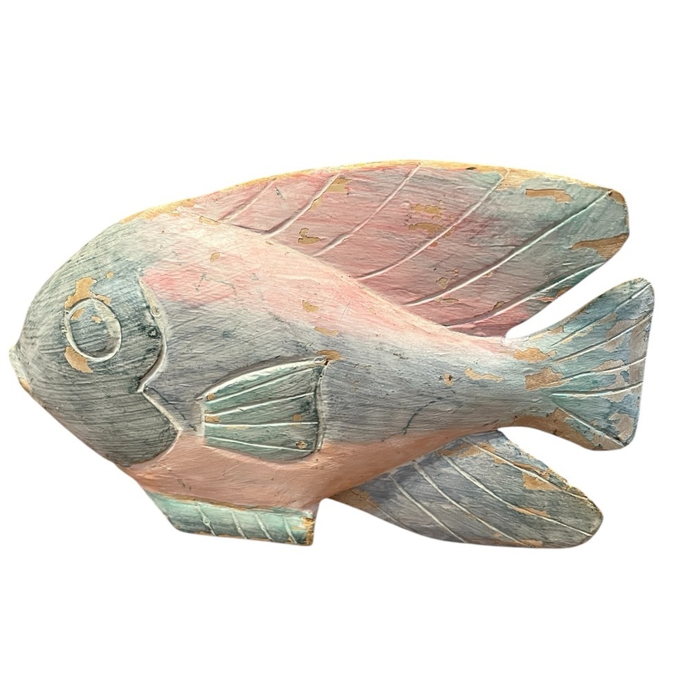 Handcrafted Blue and Pink Fish Decor Set of 3
